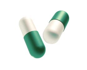 two green and white pills